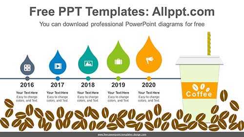 Coffee Bean drop PowerPoint Diagram