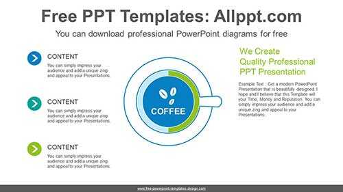 Coffee Cup Doughnut Chart PPT Diagram