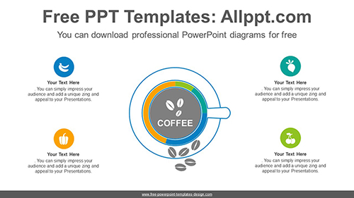 Coffee Doughnut Charts PowerPoint Diagram