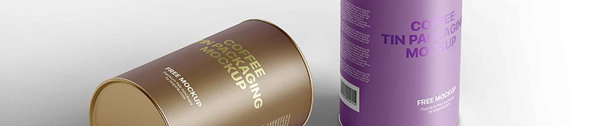 Coffee Tin Can Packaging Mockup