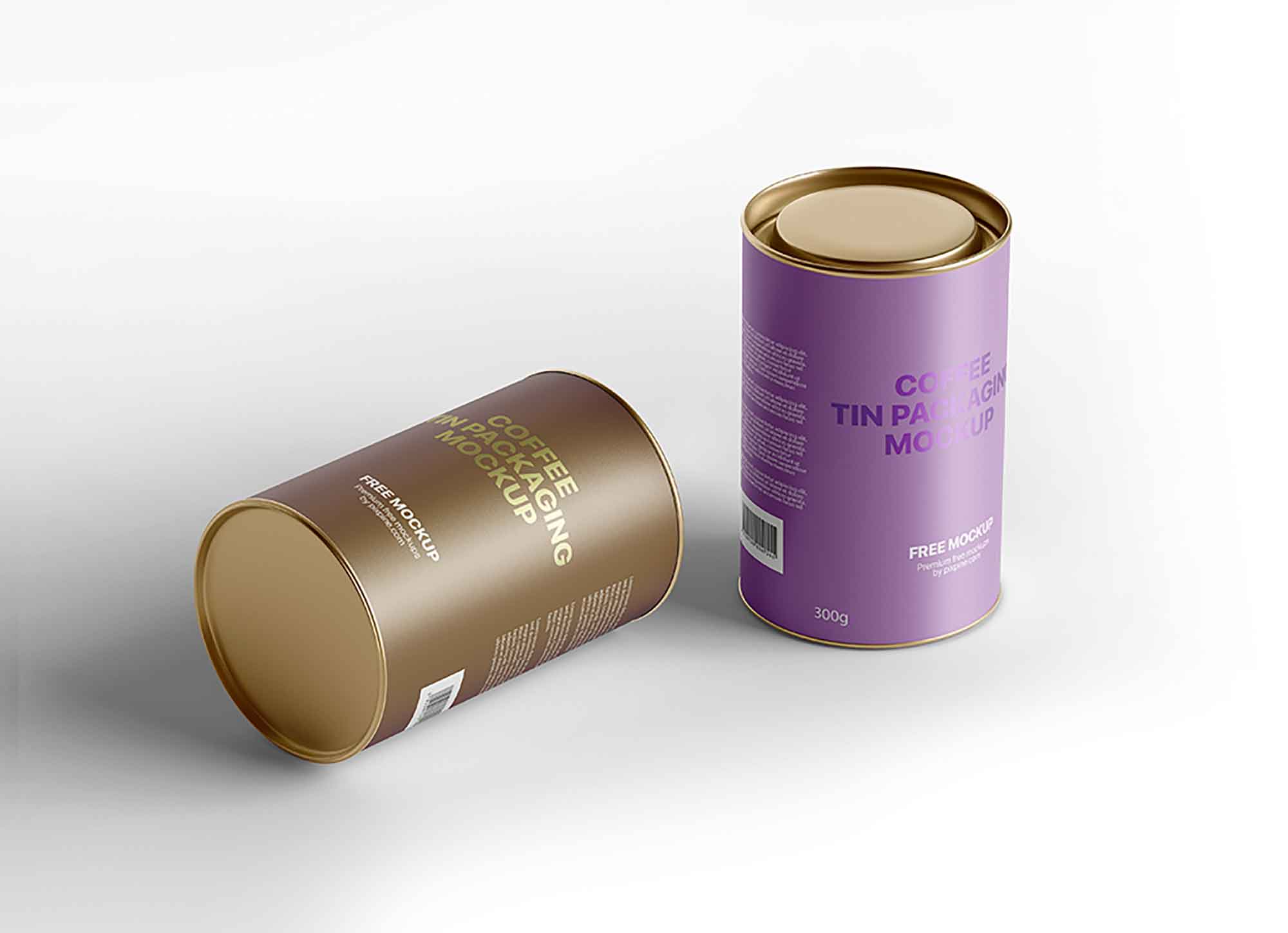 Coffee Tin Can Packaging Mockup
