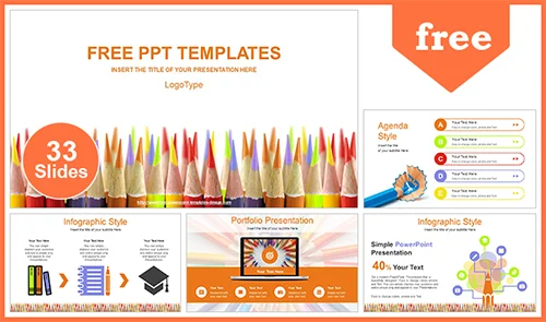 Colored Pencils Education Concept PowerPoint Template