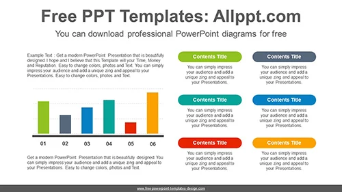 Colorful bar chart PowerPoint Diagram Template