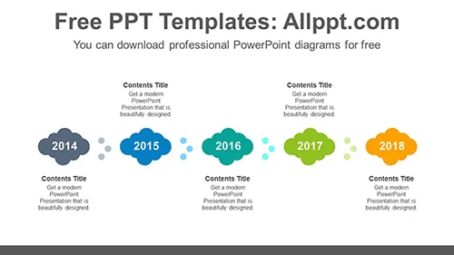 Colorful clouds PowerPoint Diagram Template