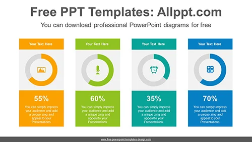 Colorful donuts charts PowerPoint Diagram Template