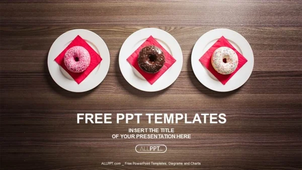Colorful donuts on the plate PowerPoint Templates