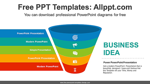 Colorful Funnel List PowerPoint Diagram