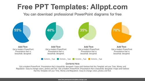 Colorful pie charts PowerPoint Diagram Template