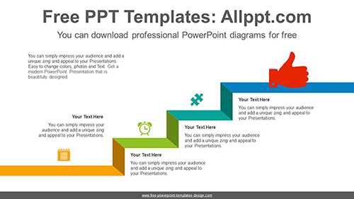 Colorful ribbon staircase PowerPoint Diagram Template