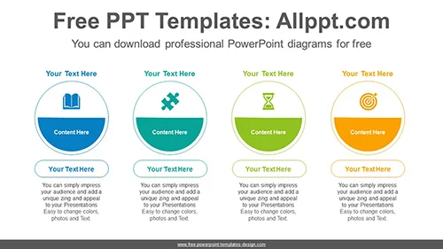 Colorful semi circle list PowerPoint Diagram Template