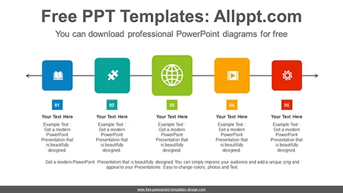 Colorful square flow PowerPoint Diagram Template