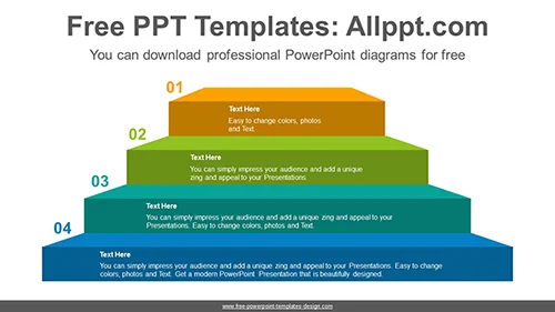 Colorful staircase PowerPoint Diagram Template