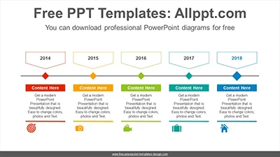 Colorful text boxes PowerPoint Diagram Template