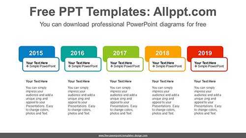 Colorful Text Boxes PowerPoint Diagram