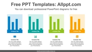 Colorful vertical bar chart PowerPoint Diagram Template