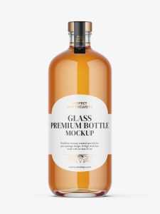 Coloured spirit bottle mockup