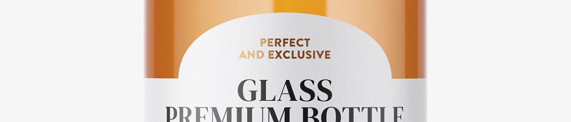 Coloured spirit bottle mockup