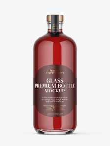Coloured spirit bottle mockup