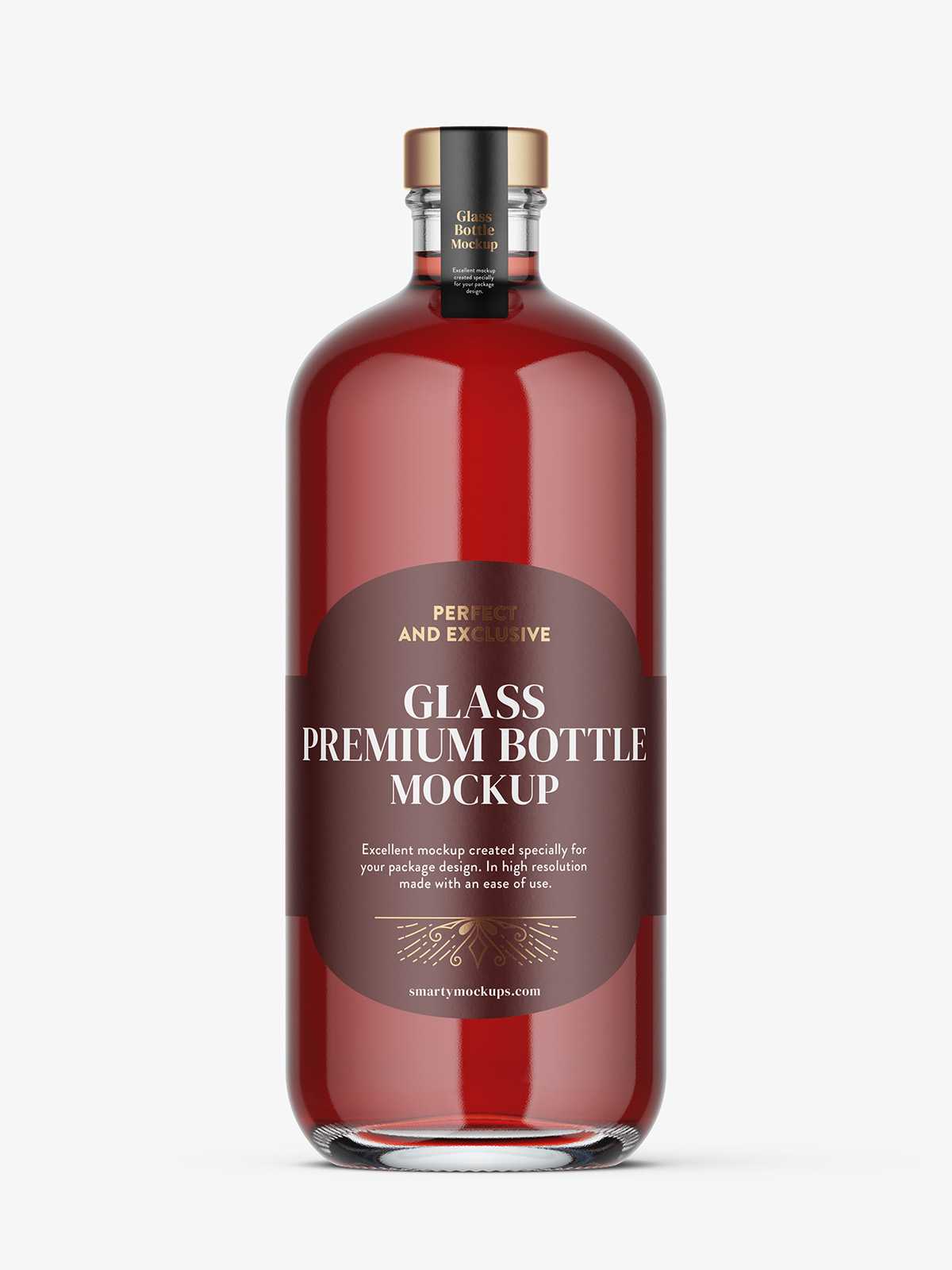 Coloured spirit bottle mockup