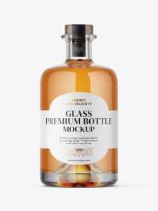 Coloured spirit bottle mockup