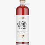Coloured vodka bottle mockup