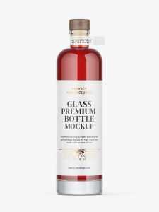 Coloured vodka bottle mockup