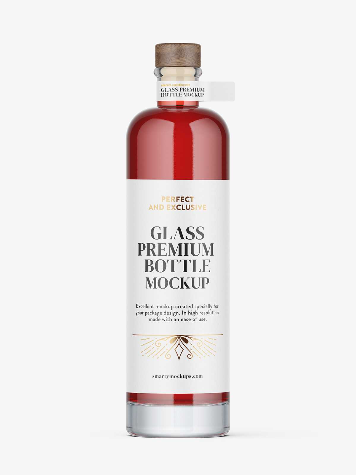 Coloured vodka bottle mockup