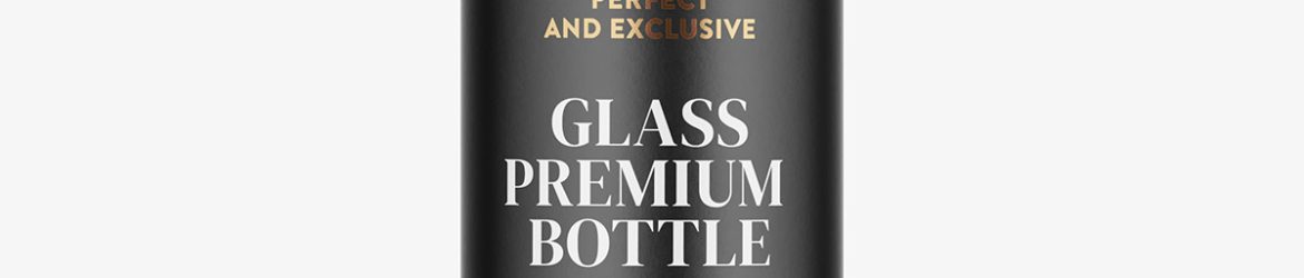 Coloured vodka bottle mockup