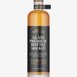Coloured vodka bottle mockup