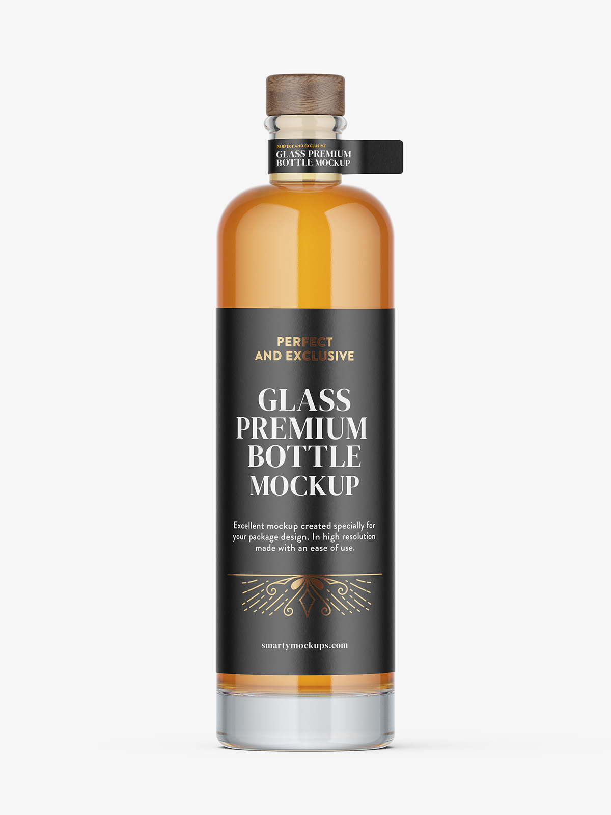 Coloured vodka bottle mockup