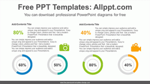 Comparative doughnut charts PowerPoint Diagram Template