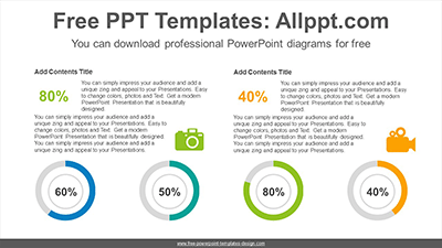 Comparative doughnut charts PowerPoint Diagram Template