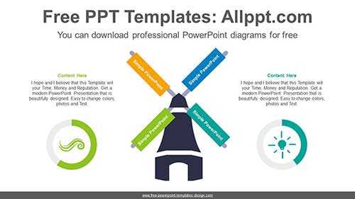 Comparative doughnut charts PPT Diagram