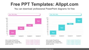 Comparative Waterfall Chart PowerPoint Diagram