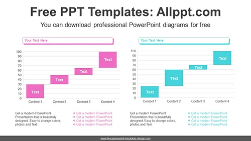 Comparative Waterfall Chart PowerPoint Diagram