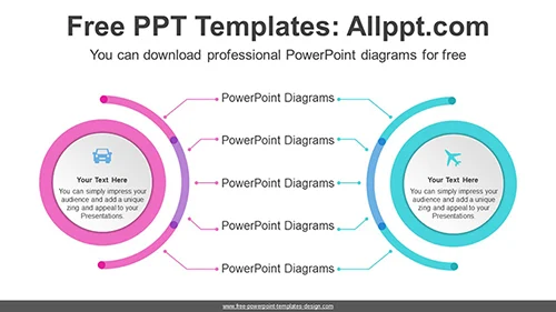Compare Circle Banners PowerPoint Diagram Template