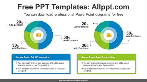 Compare-Pie Charts PowerPoint Diagram