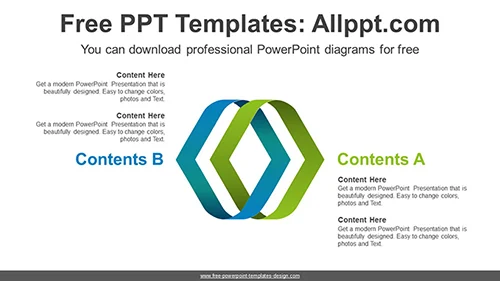 Compare Ribbon Chain PowerPoint Diagram