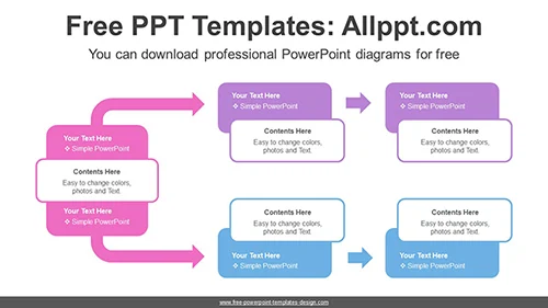 Compare Text Boxes PowerPoint Diagram