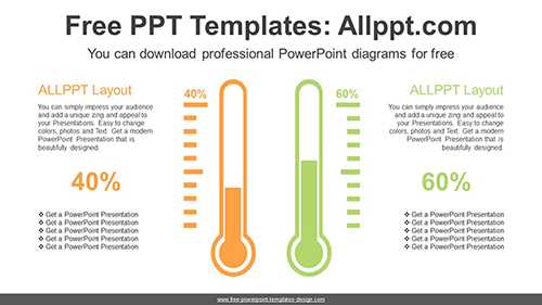 Comparison Thermometer Chart PowerPoint Diagram