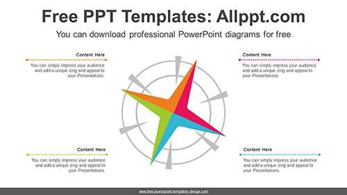 Compass Direction Indicator PPT Diagram