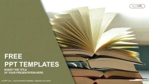 Composition with vintage old hardback books PowerPoint Templates