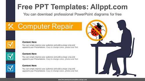 Computer Bug Recovery PowerPoint Diagram
