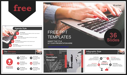 Computer Business Using Laptop PowerPoint Template