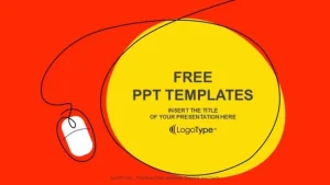 Computer Mouse with Cable PowerPoint Templates