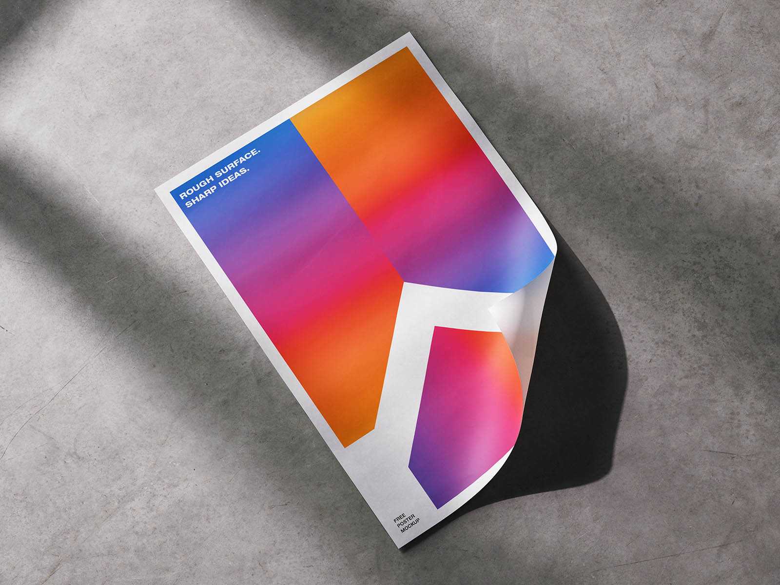 Concrete-floor poster mockup - Instant Download