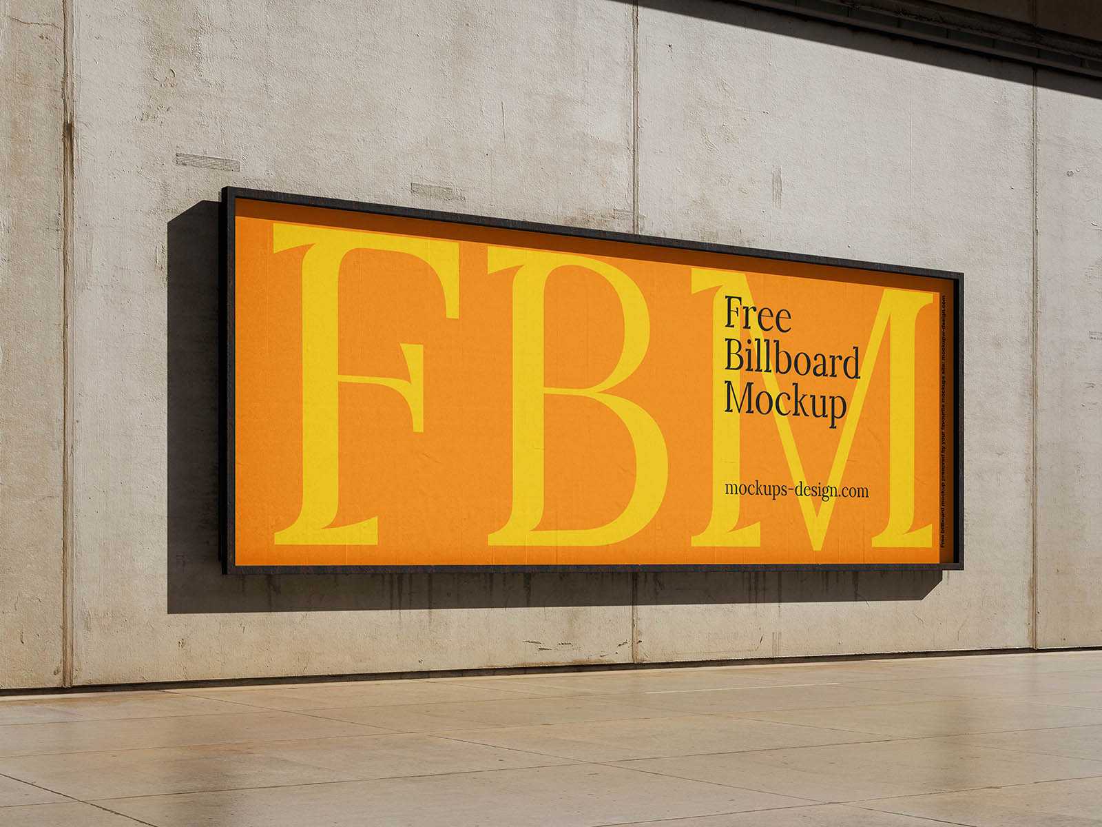 Concrete wall billboard mockup