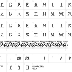 Mapa de caracteres da fonte Conected Neon Font