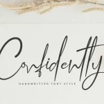 Confidently - Handwritten Font - Fonte Grátis Confidently - Handwritten Font