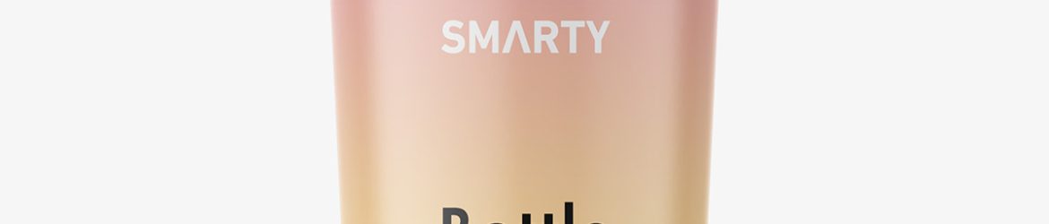 Conical bottle with rounded cap mockup / amber